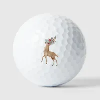 Scandinavian Nordic Reindeer Christmas Holiday   Golf Balls