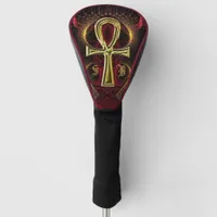 Golf Goddess Gold Ankh Custom Monogram Initials Golf Head Cover