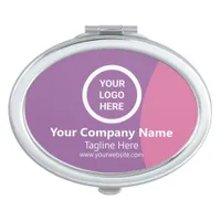 Vibrant Custom Logo and Text Branded Company Gift Compact Mirror