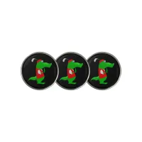 Crocodile Cartoon Golfer on Golf Ball Marker