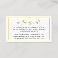 Minimalist Elegant Gold Foil Border Wishing Well Enclosure Card