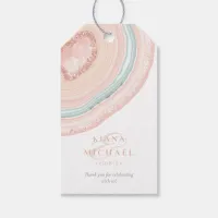 Agate Geode Glitter Wedding Rose Gold ID647 Gift Tags