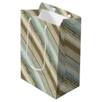 Earth Tones Gold Christmas Pattern#28 ID1009 Medium Gift Bag