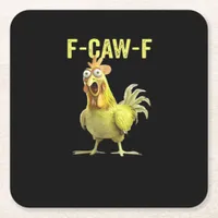 F Caw F Funny Chicken Classic Creative Casual Square Paper Coaster