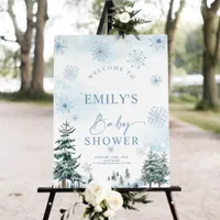 Winter Baby Shower Welcome Sign Poster