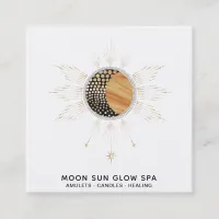 *~* Cosmic MoonBeams Sun Rays Energy Glow Square Business Card