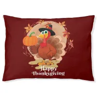 Happy Thanksgiving Typography Pet Bed