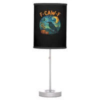 Crow Raven F-Caw-F Funny Halloween Gothic Checkere Table Lamp