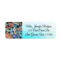 Turquoise Stones and Gems Teal Label