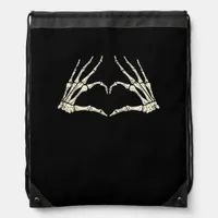 Skeleton Hands Heart Funny Halloween Men Women Kid Drawstring Bag