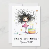 * 5 PHOTO NAME Birthday Card Personalize Whimsical