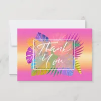 Colorful Tropical Leaves Sunset ID575 Thank You Card