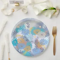 Modern abstract floral paper plates