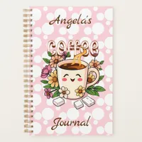 Cute Retro Kawaii Coffee and Flowers Personalized Planner