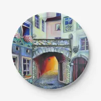 Dreamscape Luxembourg bohemian city Paper Plates