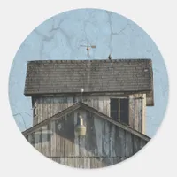 Corn Crib Classic Round Sticker