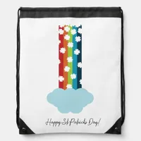 St. Patrick's Day Rainbow 4-Leaf Clover Minimalist Drawstring Bag