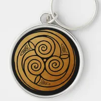 Triple Celtic Knot Swirl Mandala  Keychain