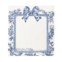 Blue Vintage Toile De Jouy Framed  Notepad