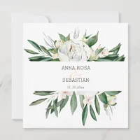 *~* Peony QR RSVP Flowers Frame AR15 Wedding Invitation