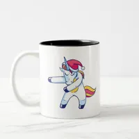 Christmas Unicorn Two-Tone Coffee Mug