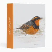 Stunning Varied Thrush Songbird on Snowy Day Mini Binder