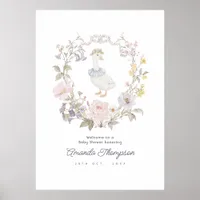Vintage Storybook Nursery Cottagecore Baby Shower Poster