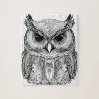 Cute Beautiful Boho Owl Jigsaw Puzzle