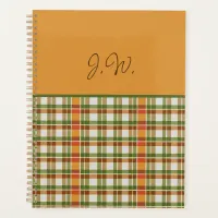 Orange and Green Gingham Planner