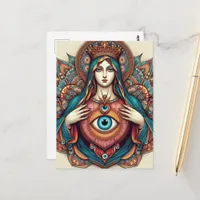 Sacred Heart Of Mary Protection From Evil Postcard