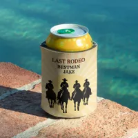 Last Rodeo Cowboys Sunset Best Man's Name Bachelor Can Cooler