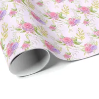 *~* Floral Romantic Pink Rose Flowers Wrapping Paper
