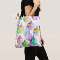 Christmas Multicolor Balls Ornaments Tote Bag