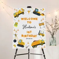 Construction Birthday Party Welcome Sign – Yellow 