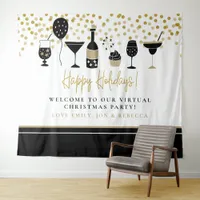 Happy Holidays Virtual Party Background Names Tapestry