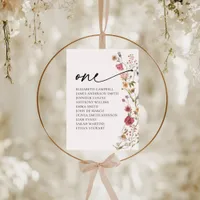 Floral Seating Chart Card | Table One