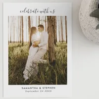 Elegant Minimal Handwritten Script Photo Wedding Invitation