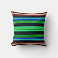 Thin Colorful Stripes - 1 Throw Pillow