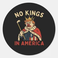 No Kings In America No Kings Day Vintage Classic S Classic Round Sticker