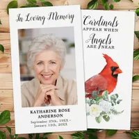 Cardinal Memorial Funeral Prayer Card Custom Photo