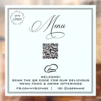 *~* QR AQUA Simple Minimal LOGO MENU  Window Cling