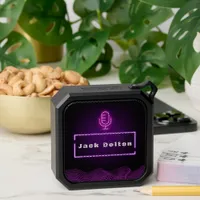 Black Pink Neon Name Bluetooth Speaker