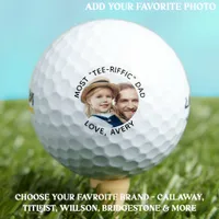 Most TEE-RIFFIC DAD - Golfer - Personalized Photo Golf Balls