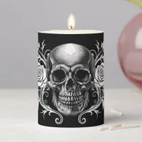 Elegant, Romantic Goth  Pillar Candle