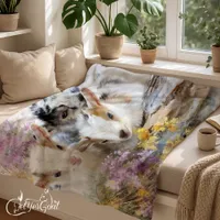 Baby Goats in Autumn Foliage 14 Fleece Blanket