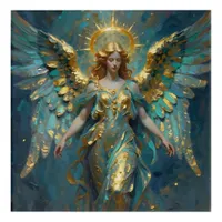 A Beautiful Gold and Turquoise Angel  Acrylic Print