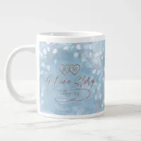 Watercolor Snowdrops Wedding Dusty Blue ID726 Giant Coffee Mug