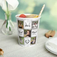 Elegant Funeral Memorial Personalize Photo Collage Paper Cups