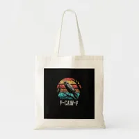F-Caw-F Crow Retro Sunset Pun Funny Bird Cawing Gr Tote Bag