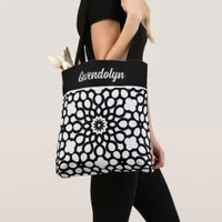 Black and White Geometric Pattern Everyday  Tote Bag